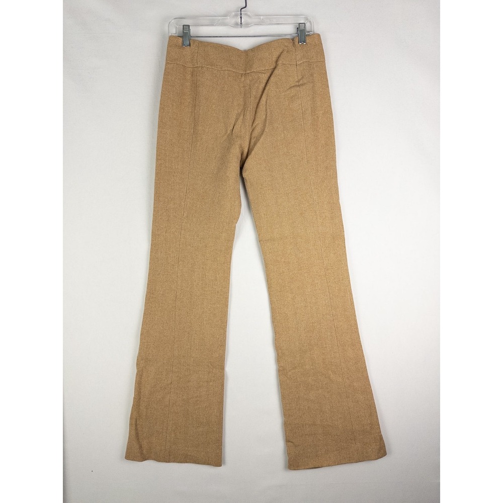 J Crew Pants Womens M 8-10 Brown Tweed Wool Lined Side Zip Flare Career